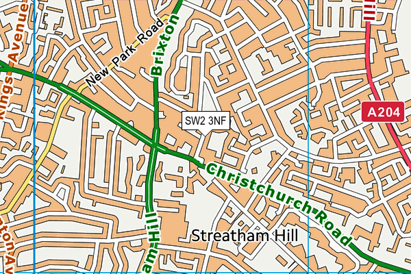 Christ Church, Streatham Church of England Primary School map (SW2 3NF) - OS VectorMap District (Ordnance Survey)