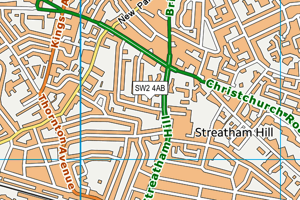 SW2 4AB map - OS VectorMap District (Ordnance Survey)