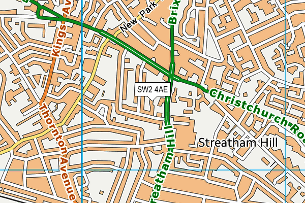 SW2 4AE map - OS VectorMap District (Ordnance Survey)