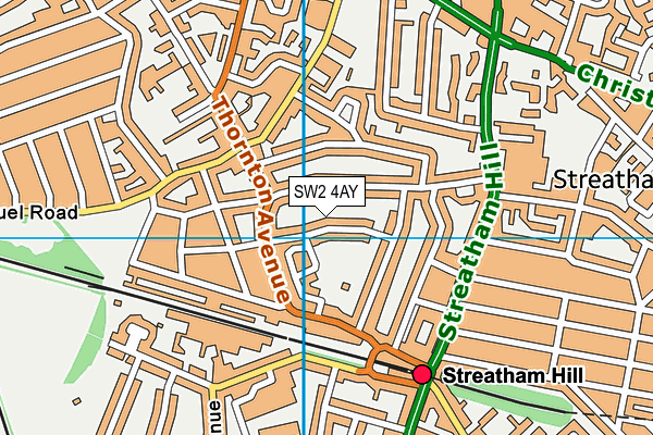 SW2 4AY map - OS VectorMap District (Ordnance Survey)