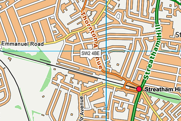 SW2 4BE map - OS VectorMap District (Ordnance Survey)