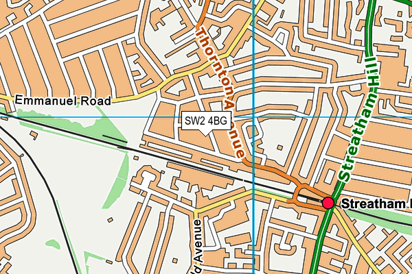 SW2 4BG map - OS VectorMap District (Ordnance Survey)