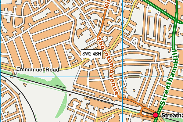 SW2 4BH map - OS VectorMap District (Ordnance Survey)