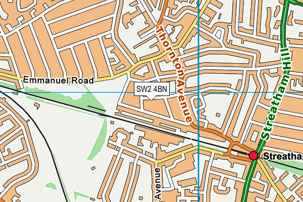 SW2 4BN map - OS VectorMap District (Ordnance Survey)