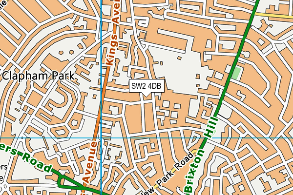 SW2 4DB map - OS VectorMap District (Ordnance Survey)