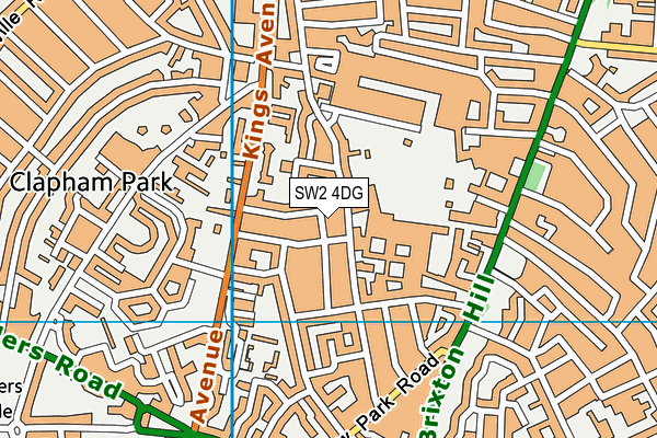 SW2 4DG map - OS VectorMap District (Ordnance Survey)