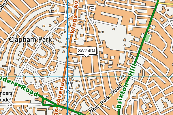 SW2 4DJ map - OS VectorMap District (Ordnance Survey)