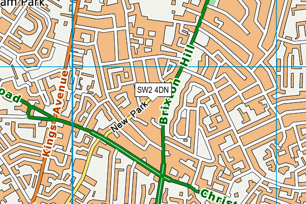 SW2 4DN map - OS VectorMap District (Ordnance Survey)