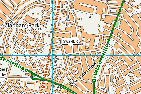 SW2 4DR map - OS VectorMap District (Ordnance Survey)
