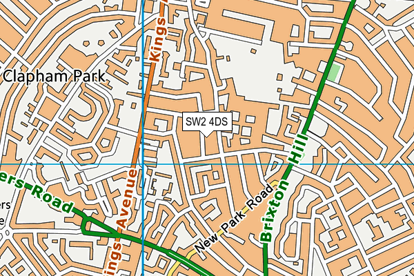 SW2 4DS map - OS VectorMap District (Ordnance Survey)
