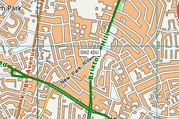 SW2 4DU map - OS VectorMap District (Ordnance Survey)