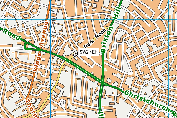 SW2 4EH map - OS VectorMap District (Ordnance Survey)