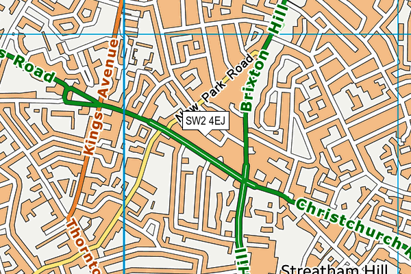 SW2 4EJ map - OS VectorMap District (Ordnance Survey)