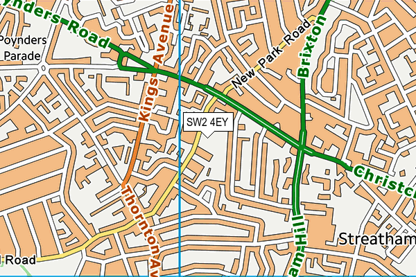 SW2 4EY map - OS VectorMap District (Ordnance Survey)