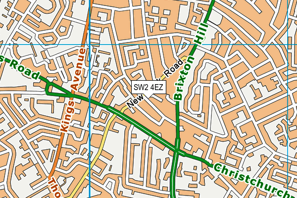 SW2 4EZ map - OS VectorMap District (Ordnance Survey)