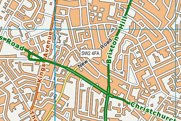 SW2 4FA map - OS VectorMap District (Ordnance Survey)