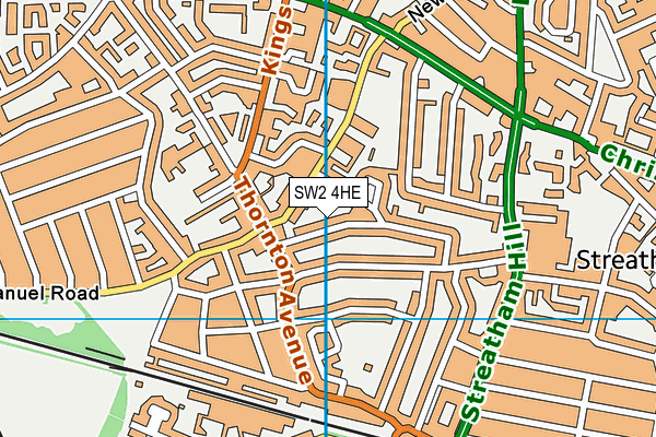 SW2 4HE map - OS VectorMap District (Ordnance Survey)