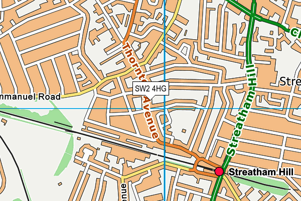 SW2 4HG map - OS VectorMap District (Ordnance Survey)