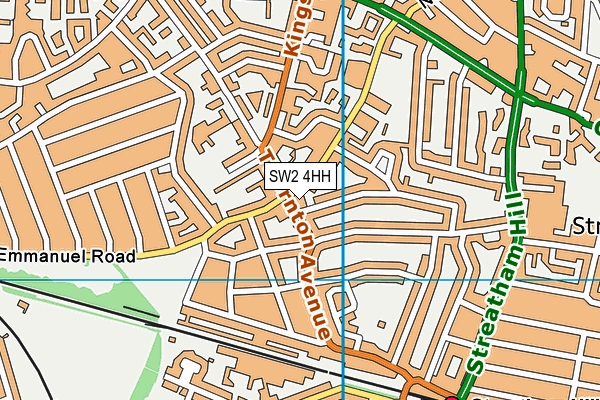 SW2 4HH map - OS VectorMap District (Ordnance Survey)