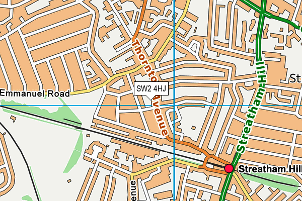 SW2 4HJ map - OS VectorMap District (Ordnance Survey)
