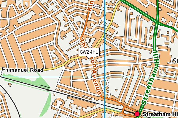 SW2 4HL map - OS VectorMap District (Ordnance Survey)