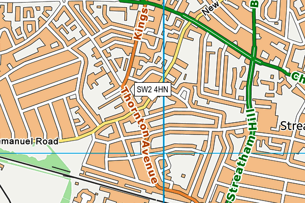 SW2 4HN map - OS VectorMap District (Ordnance Survey)
