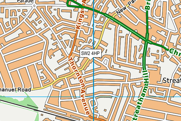 SW2 4HP map - OS VectorMap District (Ordnance Survey)