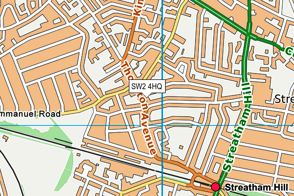SW2 4HQ map - OS VectorMap District (Ordnance Survey)