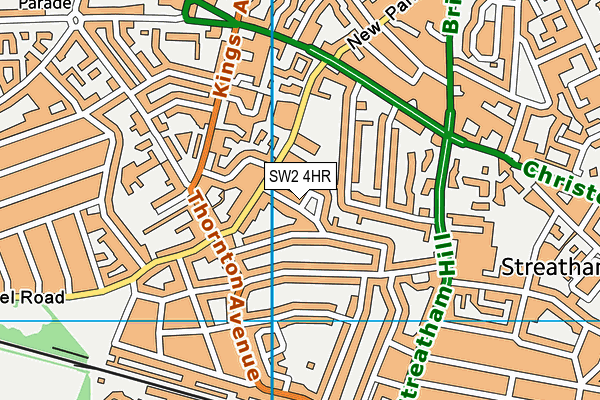 SW2 4HR map - OS VectorMap District (Ordnance Survey)