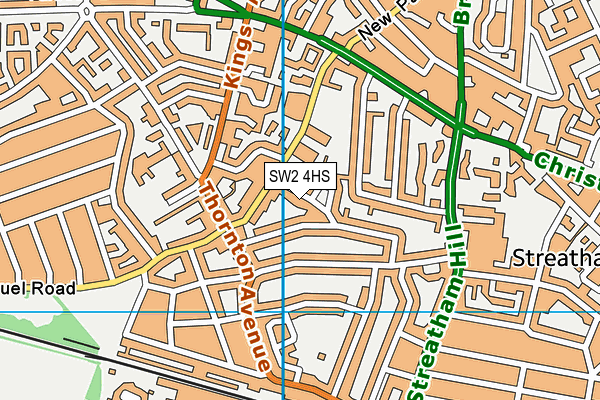 SW2 4HS map - OS VectorMap District (Ordnance Survey)