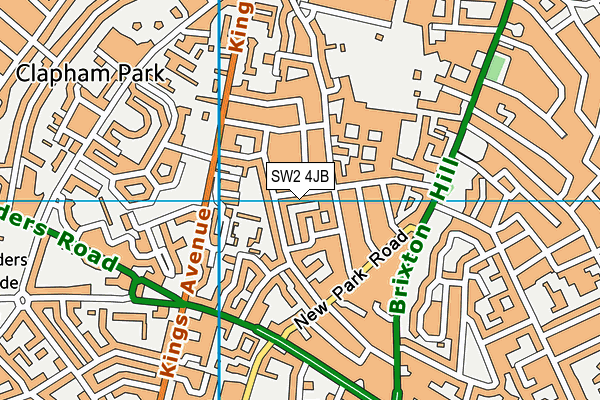SW2 4JB map - OS VectorMap District (Ordnance Survey)