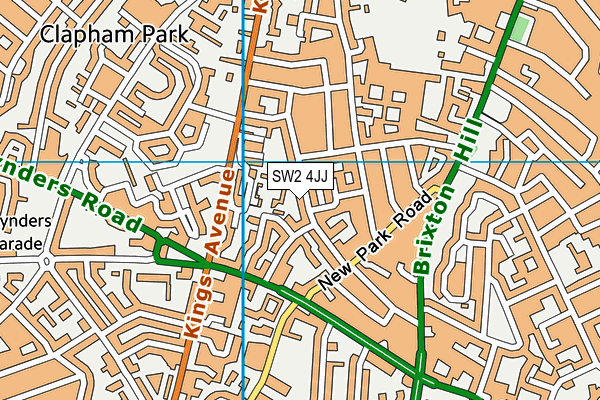 SW2 4JJ map - OS VectorMap District (Ordnance Survey)