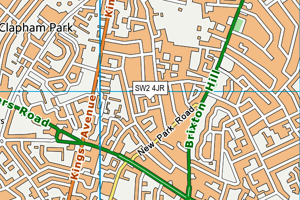 SW2 4JR map - OS VectorMap District (Ordnance Survey)