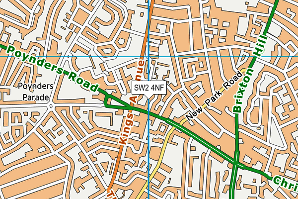 SW2 4NF map - OS VectorMap District (Ordnance Survey)