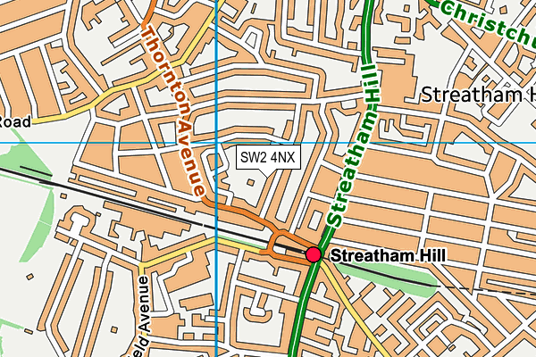 SW2 4NX map - OS VectorMap District (Ordnance Survey)