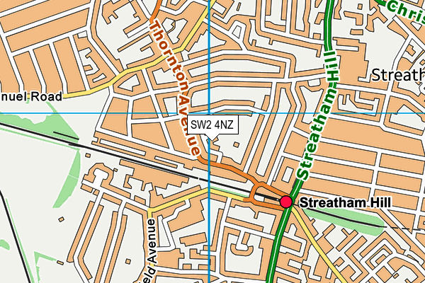 SW2 4NZ map - OS VectorMap District (Ordnance Survey)