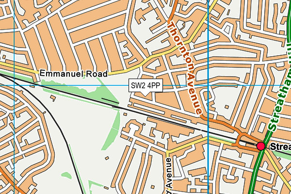 SW2 4PP map - OS VectorMap District (Ordnance Survey)