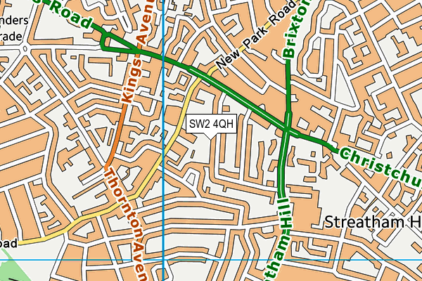 SW2 4QH map - OS VectorMap District (Ordnance Survey)