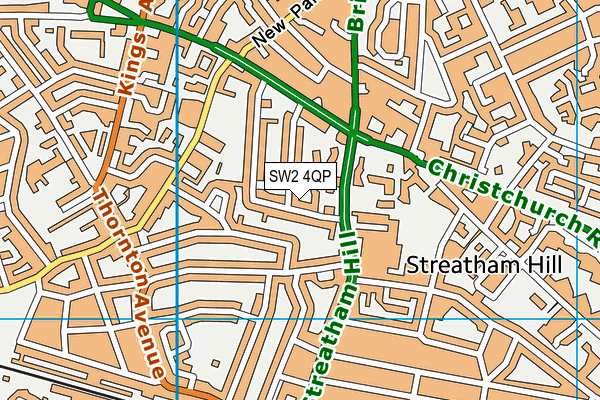 SW2 4QP map - OS VectorMap District (Ordnance Survey)