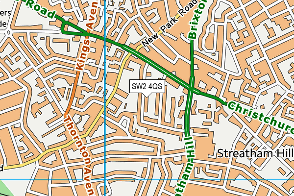 SW2 4QS map - OS VectorMap District (Ordnance Survey)
