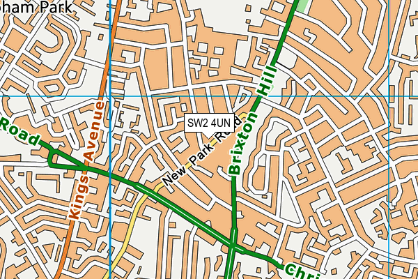 SW2 4UN map - OS VectorMap District (Ordnance Survey)