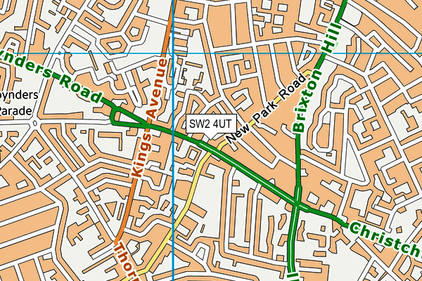 SW2 4UT map - OS VectorMap District (Ordnance Survey)