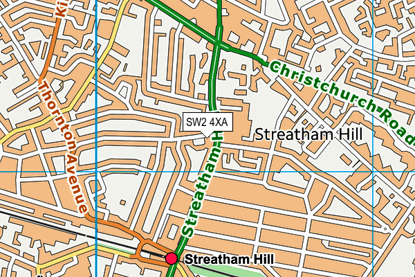 SW2 4XA map - OS VectorMap District (Ordnance Survey)