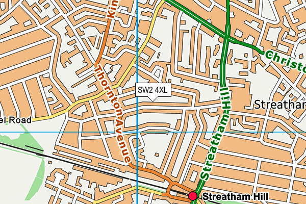 SW2 4XL map - OS VectorMap District (Ordnance Survey)