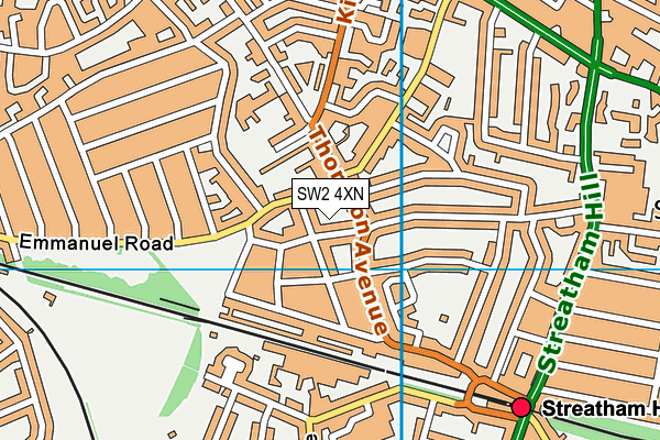 SW2 4XN map - OS VectorMap District (Ordnance Survey)