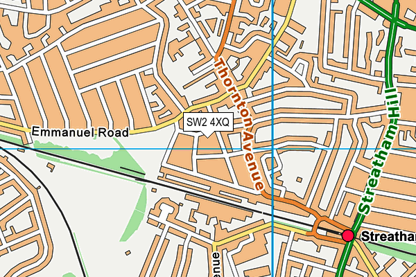 SW2 4XQ map - OS VectorMap District (Ordnance Survey)