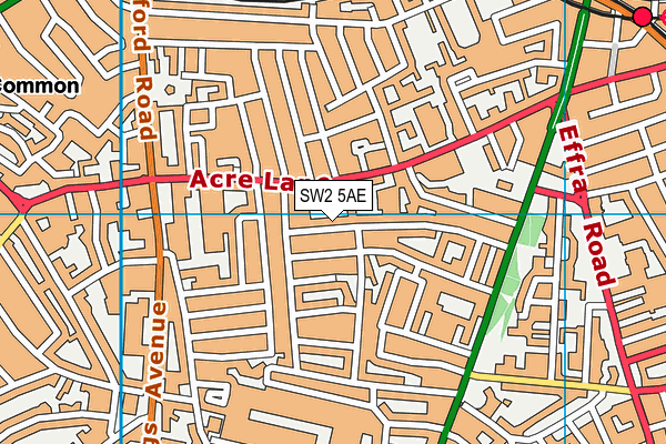 SW2 5AE map - OS VectorMap District (Ordnance Survey)