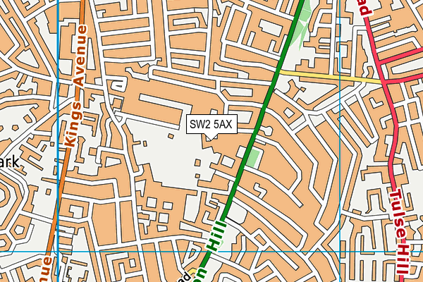 SW2 5AX map - OS VectorMap District (Ordnance Survey)