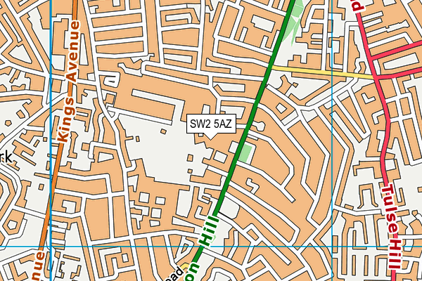 SW2 5AZ map - OS VectorMap District (Ordnance Survey)