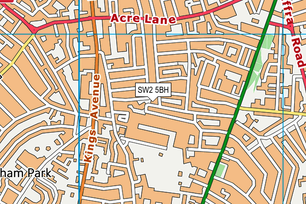 SW2 5BH map - OS VectorMap District (Ordnance Survey)